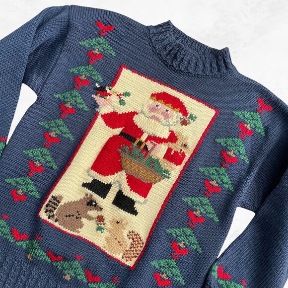 South Wool Hand Knit Santa Sweater - Picture 2 of 7